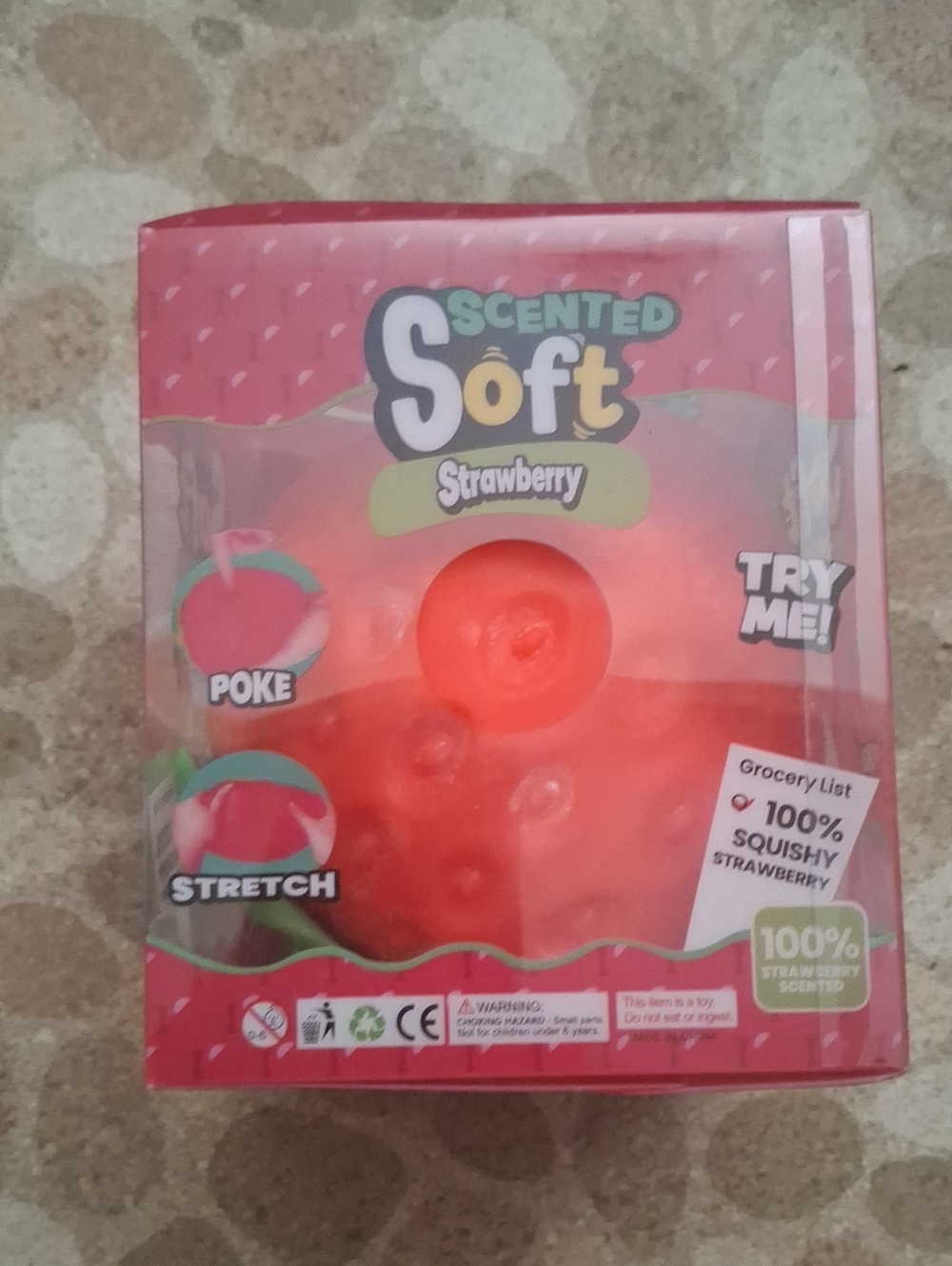Scented Soft Strawberry Squishy Toy - Pink/Red